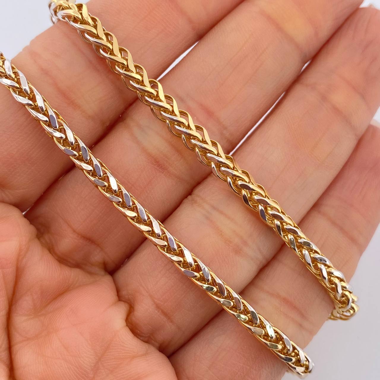 Cadena Franco 17.75gr / 60cm / 3.5mm Dos Oros Amarillo Blanco +3 18K %