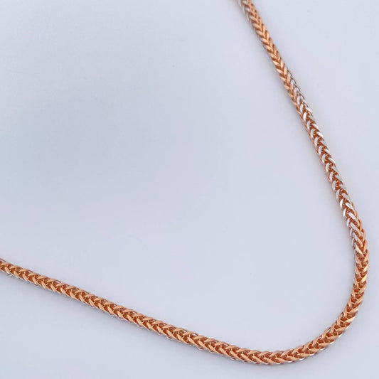 Cadena Franco 5.4gr / 60cm / 1.75mm Dos Oros Blanco Rosa +3 18K %