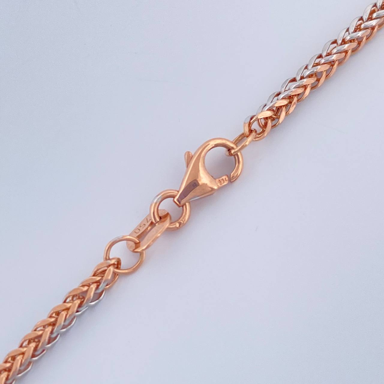 Cadena Franco 5.5gr / 60cm / 1.75mm Dos Oros Blanco Rosa +3 18K %