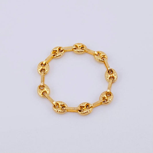 Anillo Gc Diamantado 0.75gr / T6 1/4 - T7 / 3.3mm Oro Amarillo 18K *