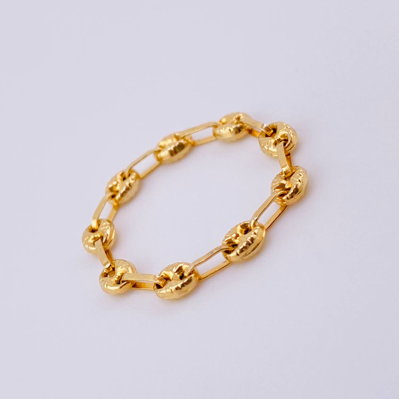 Anillo Gc Diamantado 0.85gr / T7 - T7 1/2 / 3.4mm Oro Amarillo 18K