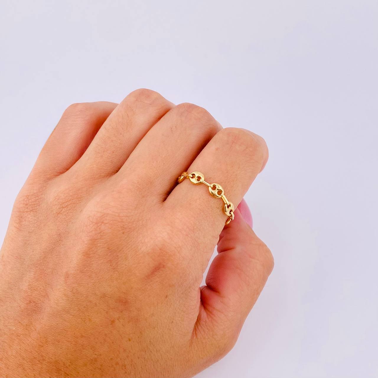 Anillo Gc 0.6gr / T4 1/4 - T4 1/2 / 4mm Oro Amarillo 18K