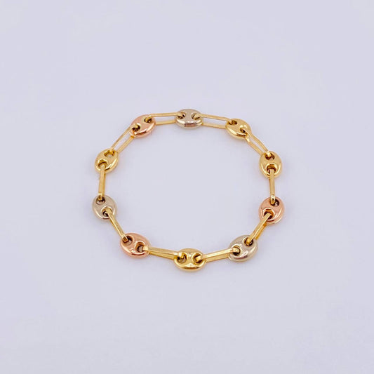 Anillo Gc 0.8gr / T14 1/4 - T14 3/4 / 3.3mm Tres Oros 18K