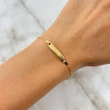 Pulso Bebe Espiga 1.3gr / 13cm-15cm / Placa Rectangular Octagonal Oro Amarillo