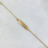 Pulso Bebé Espiga 1.4gr / 14cm-15.5cm / Placa Rectangular Octagonal Oro Amarillo 18K ©