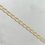 Pulso Aro Seguido 1.25gr / 12cm-13.5cm / Placa Rectangular Bordeada Oro Amarillo