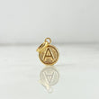 Dije Letra A 0.35gr / 1.5cm / Circulo Texturizado Oro Amarillo 18K *