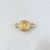 Herraje Letra G 0.35gr / 1.5cm / Circulo Texturizado Oro Amarillo