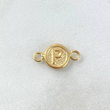 Herraje Letra P 0.35gr / 1.5cm / Circulo Texturizado Oro Amarillo