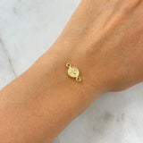 Herraje Letra P 0.35gr / 1.5cm / Circulo Texturizado Oro Amarillo