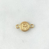 Herraje Letra R 0.4gr / 1.5cm / Circulo Texturizado Oro Amarillo
