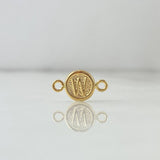 Herraje Letra W 0.4gr / 1.5cm / Circulo Texturizado Oro Amarillo