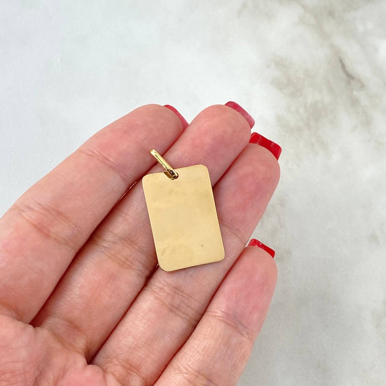 Dije Placa Rectangular 3.1gr / 3.1cm / 25mm*18mm Oro Amarillo