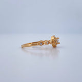 Anillo Halo Ojos 1.9gr / T6 1/2 / Oro Amarillo 18K &