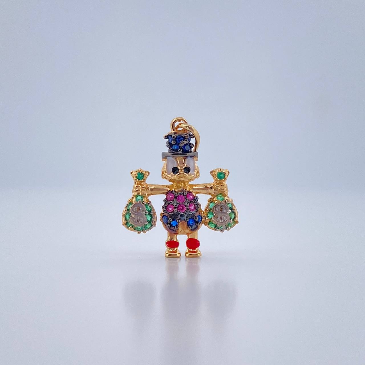 Dije Pato Bolsas De Dinero 1.55gr / 2.2cm / Tres Oros 18K &