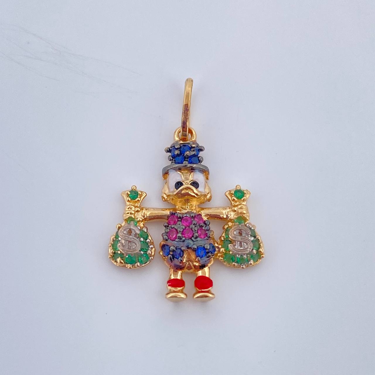 Dije Pato Bolsas De Dinero 1.55gr / 2.2cm / Tres Oros 18K &