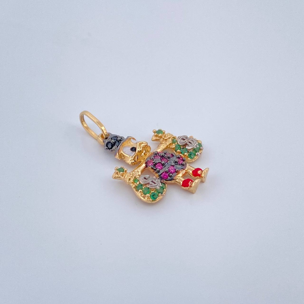 Dije Pato Bolsas De Dinero 1.55gr / 2.2cm / Tres Oros 18K &