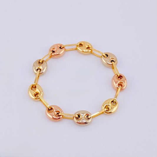 Anillo Gc 0.8gr / T9 1/2 - T9 1/4 / 3.7mm Tres Oros 18K