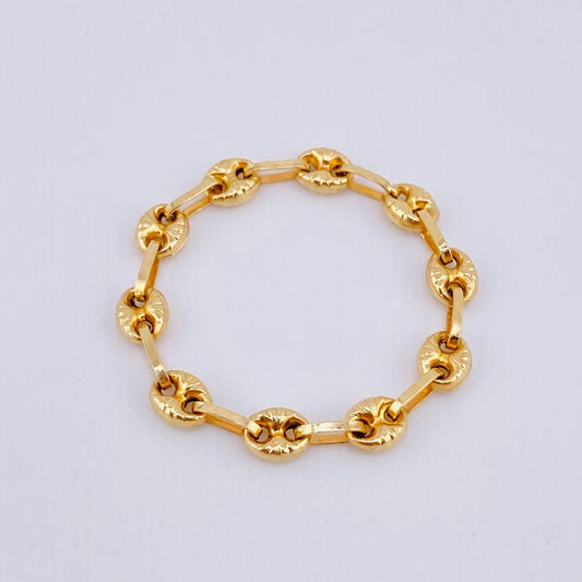 Anillo Gc Diamantado 0.85gr / T9 1/4 - T9 3/4 / 3.4mm Oro Amarillo 18K *