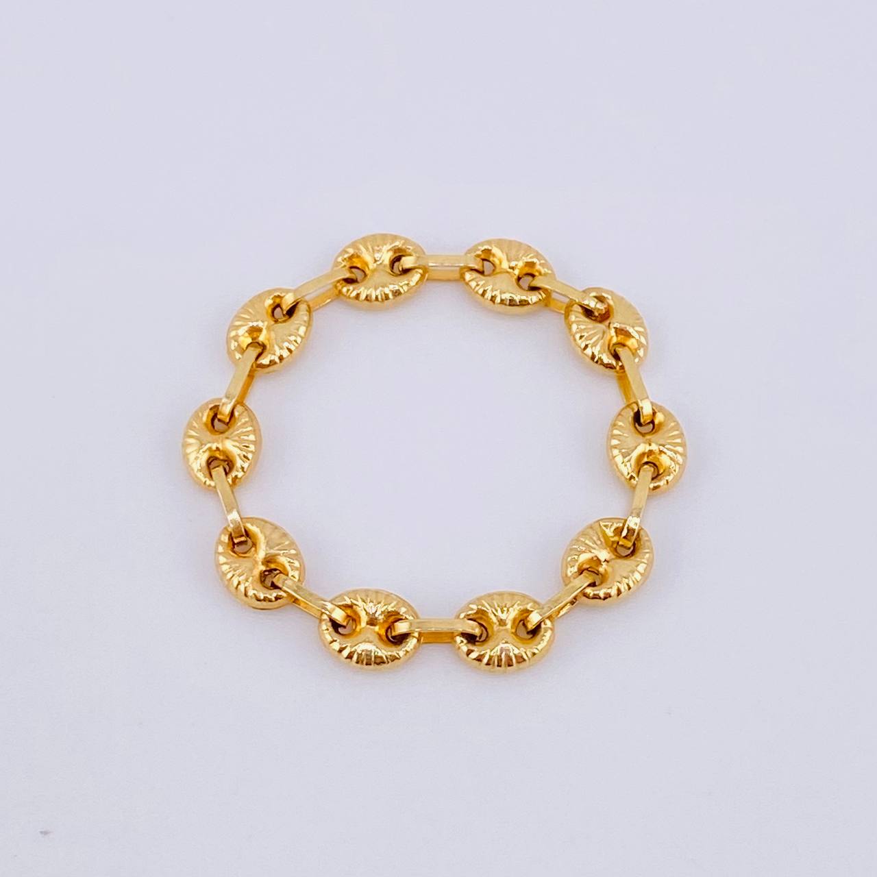 Anillo Gc Diamantado 1.15gr / T10 - T10 1/2 / 4mm Oro Amarillo 18K *