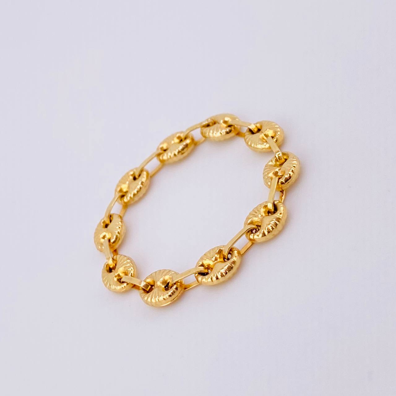 Anillo Gc Diamantado 1.15gr / T10 1/2 - T10 3/4 / 4mm Oro Amarillo 18K