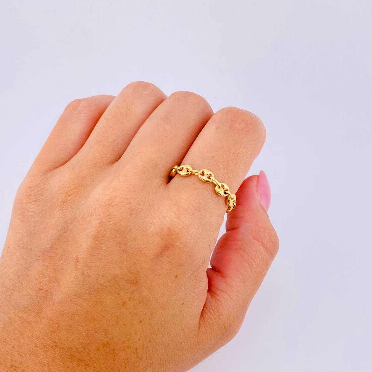 Anillo Gc Diamantado 1.15gr / T10 - T10 1/2 / 4mm Oro Amarillo 18K *