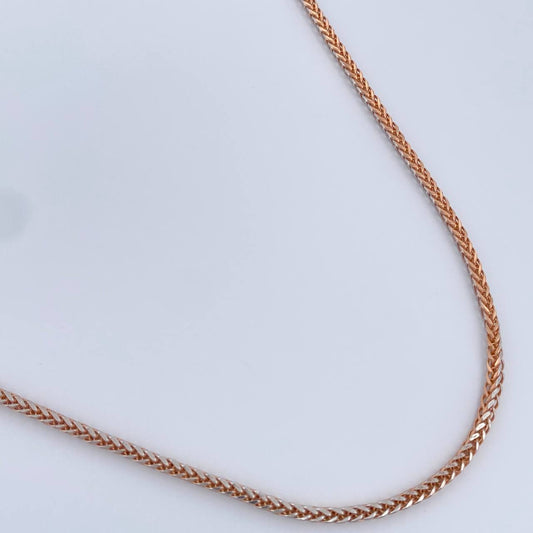 Cadena Franco 5.45gr / 60cm / 1.6mm Dos Oros Blanco Rosa +3 18K %