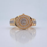 Anillo Correa Corona 7.55gr / T10 3/4 / Dos Oros Amarillo Blanco 18K %