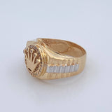 Anillo Corona 7.25gr / T6 3/4 / Dos Oros Amarillo Blanco 18K %