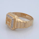 Anillo Sello Corona 6.7gr / T10 1/4 / Dos Oros Amarillo Blanco 18K %