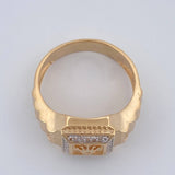 Anillo Sello Corona 6.7gr / T10 1/4 / Dos Oros Amarillo Blanco 18K %