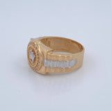 Anillo Correa Corona 8.4gr / T10 1/2 / Dos Oros Amarillo Blanco 18K %