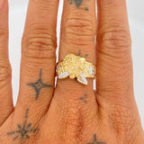 Anillo San Miguel Arcangel 7.55gr / T8 1/2 / Dos Oros Amarillo Blanco 18K %