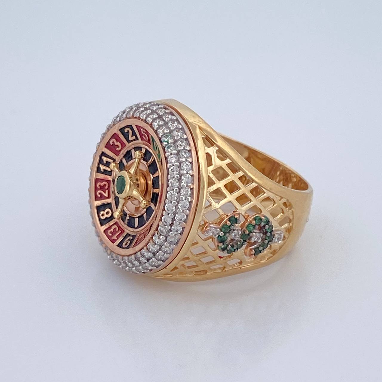 Anillo Ruleta 13.5gr / T9 1/2 / Tres Oros 18K %