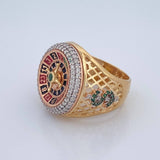 Anillo Ruleta 13.5gr / T9 1/2 / Tres Oros 18K %
