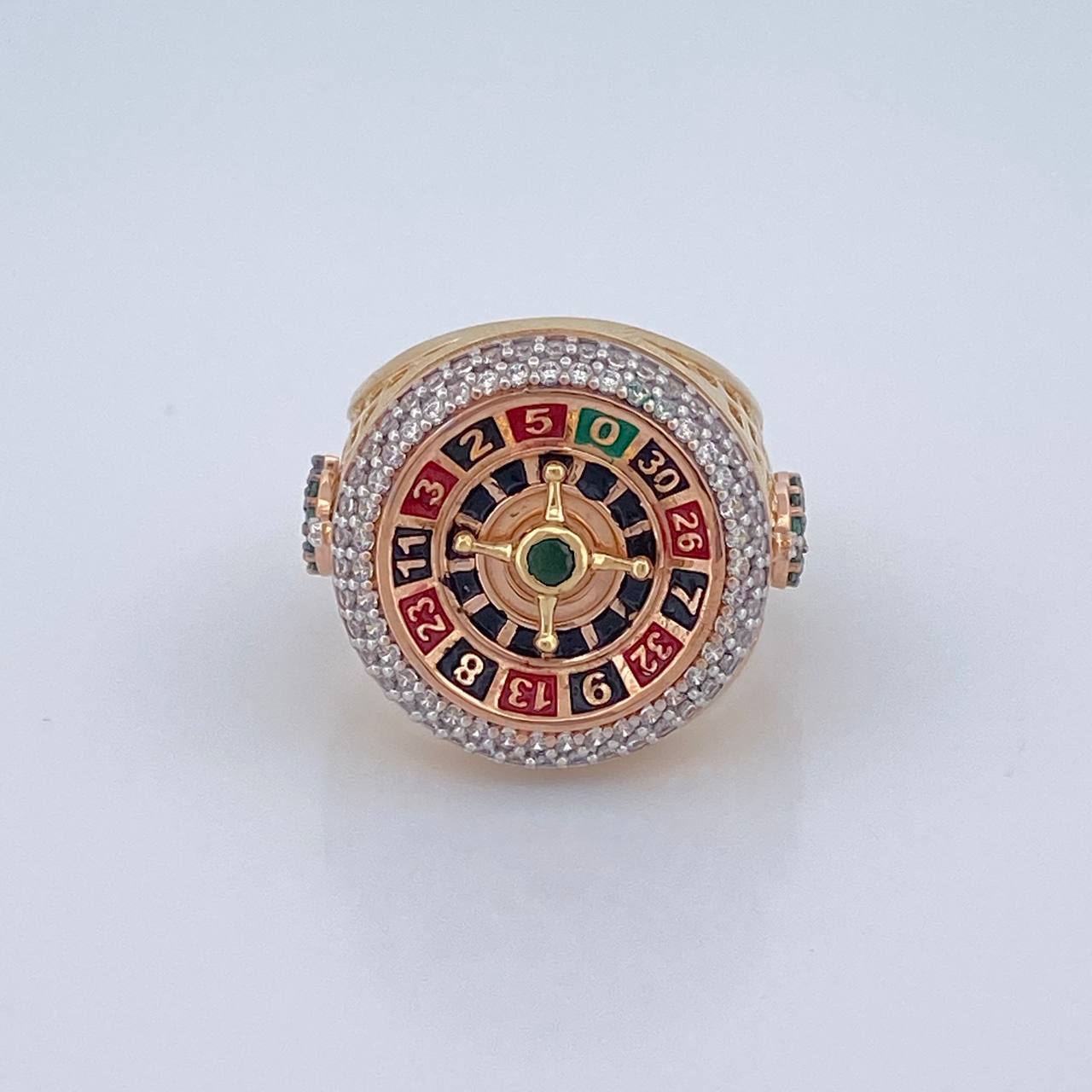 Anillo Ruleta 13.5gr / T9 1/2 / Tres Oros 18K %