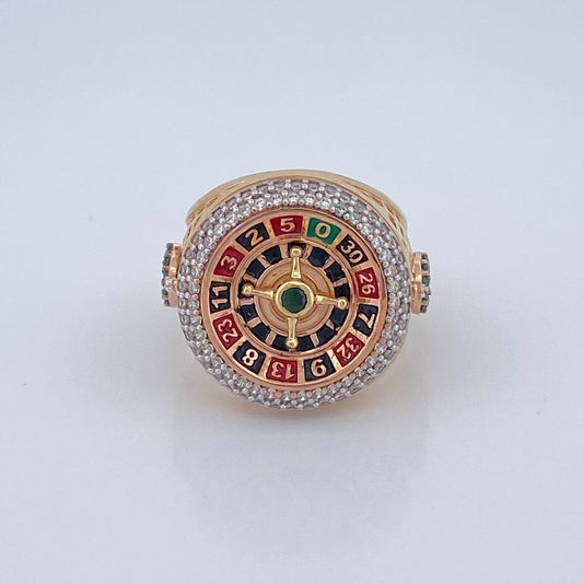 Anillo Ruleta 13.5gr / T9 1/2 / Tres Oros 18K %
