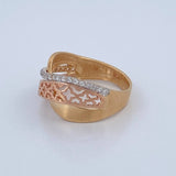 Anillo Rustico Curva 4.3gr / T7 3/4 / Dos Oros Amarillo Rosa 18K %