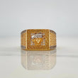 Anillo Medusa Tribal 8.1gr / T10 / Dos Oros Amarillo Blanco 18K %
