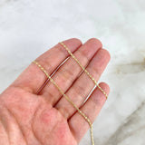 Cadena Plana 1.3gr / 45cm / 1.3mm Diamantada Tres Oros +3 18K ©