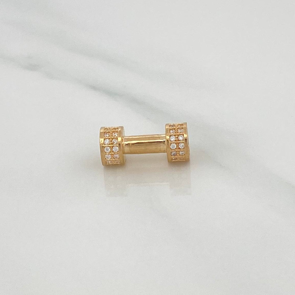 Herraje Cilindro Rustico Mancuerna 2.2gr / 1.5cm / Oro Amarillo 18K %