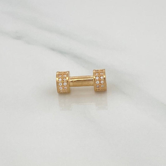 Herraje Cilindro Rustico Mancuerna 2.2gr / 1.5cm / Oro Amarillo 18K %