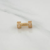 Herraje Cilindro Rustico Mancuerna 2.2gr / 1.5cm / Oro Amarillo 18K %