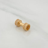 Herraje Cilindro Rustico Mancuerna 2.2gr / 1.5cm / Oro Amarillo 18K %