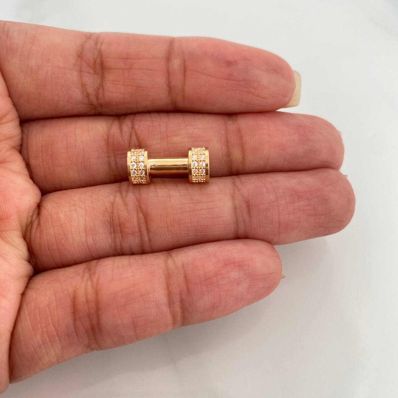 Herraje Cilindro Rustico Mancuerna 2.2gr / 1.5cm / Oro Amarillo 18K %