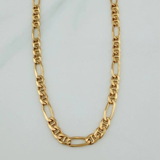 Cadena Figaro 18.6gr / 61.5cm / 3.7mm Oro Amarillo +1 18K $