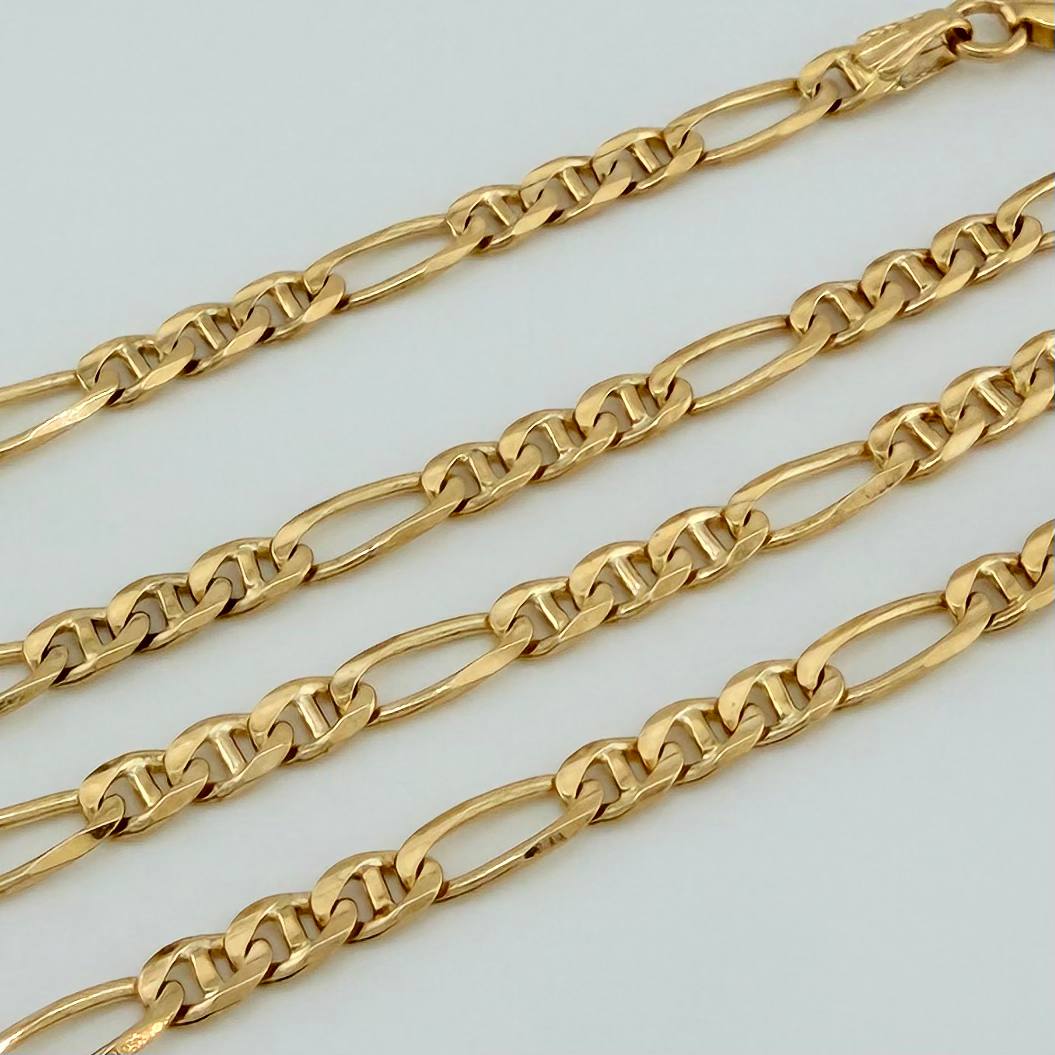 Cadena Figaro 18.6gr / 61.5cm / 3.7mm Oro Amarillo 18K