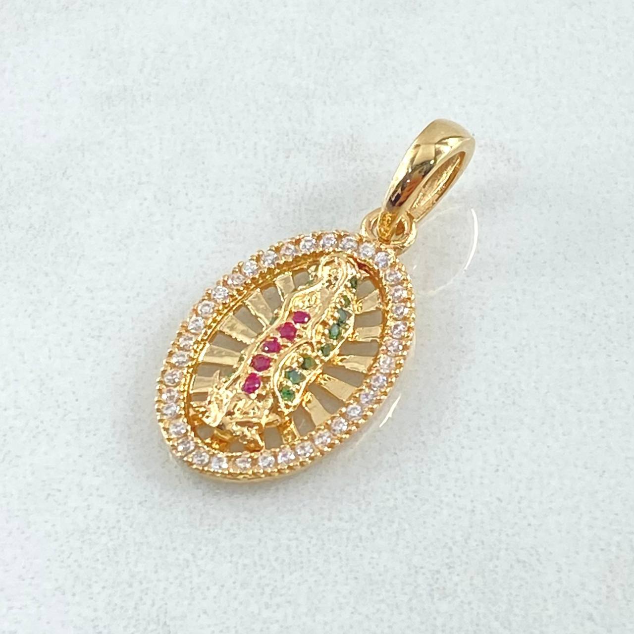 Dije Virgen de Guadalupe Ovalo Filigrana 2.35g / 2.5cm Oro Amarillo 18K