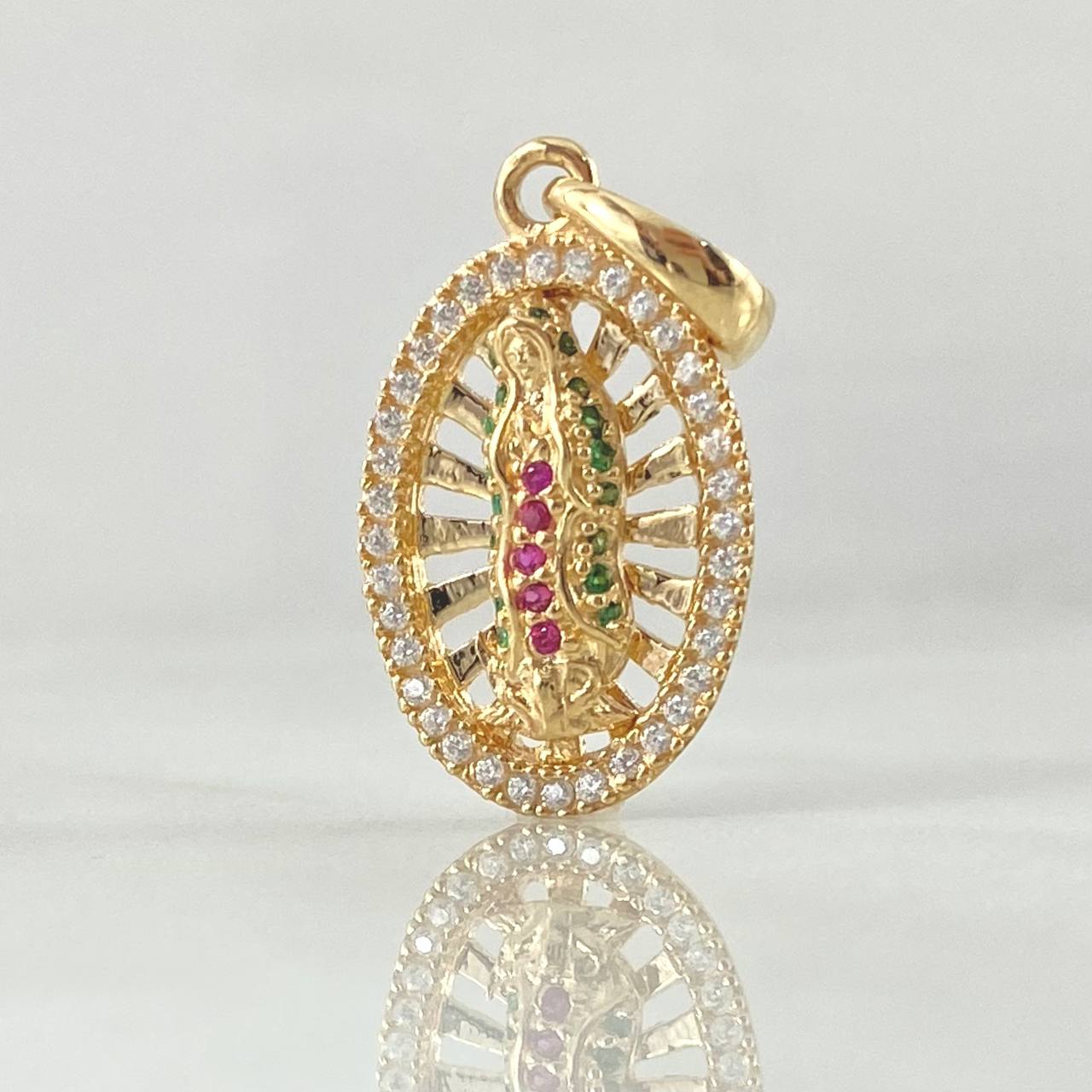 Dije Virgen de Guadalupe Ovalo Filigrana 2.35g / 2.5cm Oro Amarillo 18K