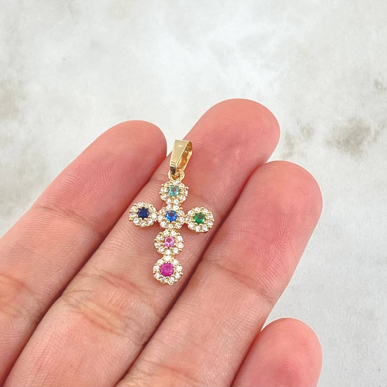 Dije Crúz Tupida 1.45gr / 2.5cm / Oro 18K *